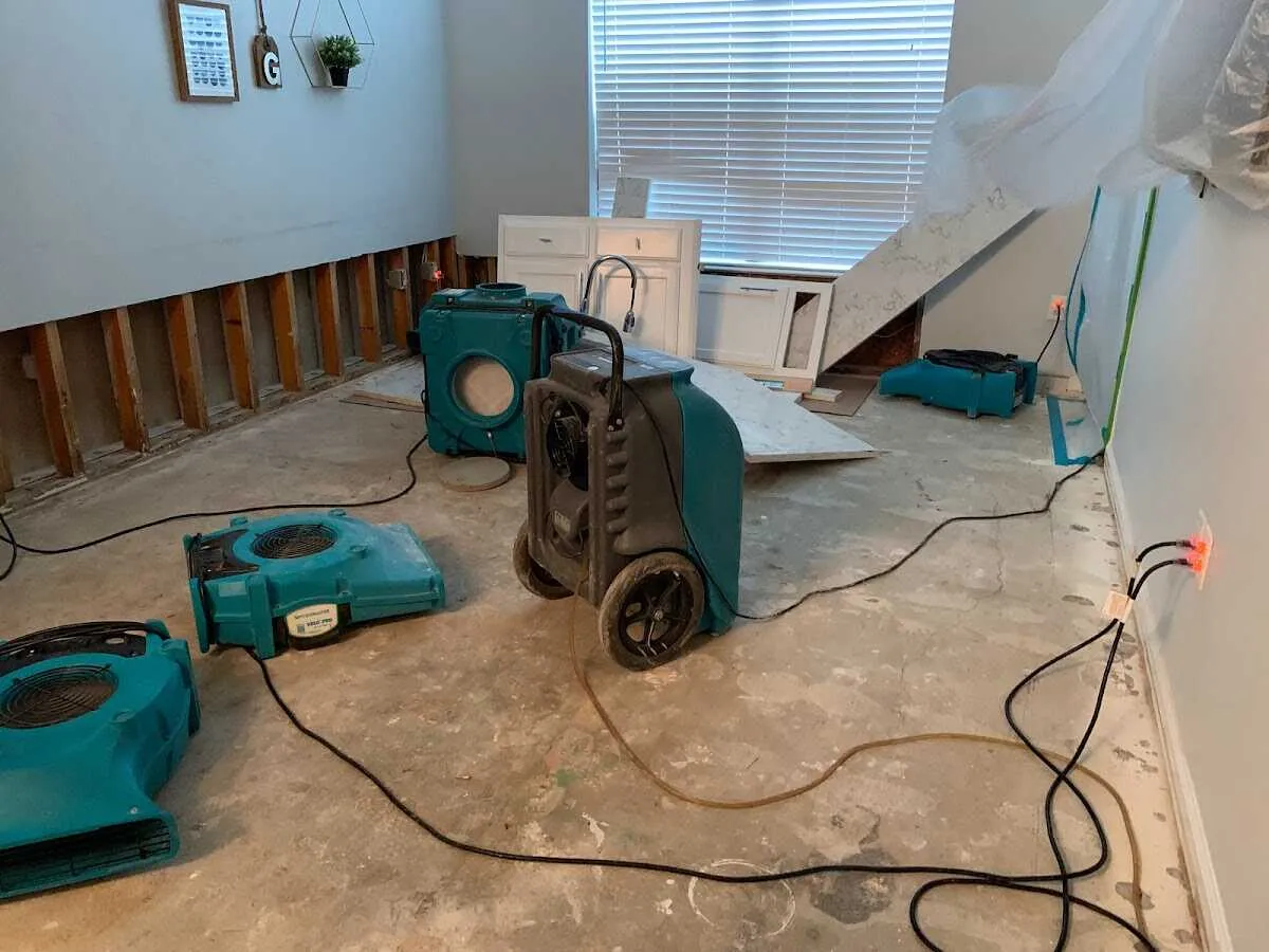 Dehumidifier in flood-cut room for Water Extraction & Removal in Acworth